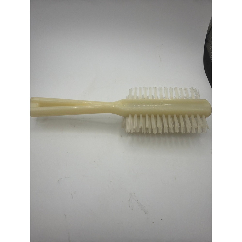 Vintage Stanley Half Round Hair Brush Plastic Nylon Bristle Ivory Cream 8" - Picture 2 of 3